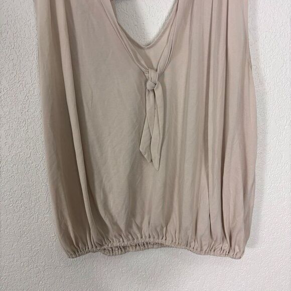 Free People Bone Color V Neck Cutout Back Tank Top Size Small - Picture 4 of 6